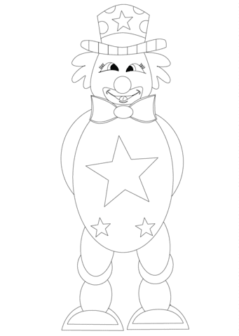 Cartoon Clown For Kids Coloring Page
