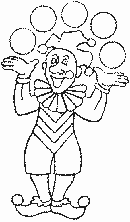 Cartoon Clown Great Coloring Page