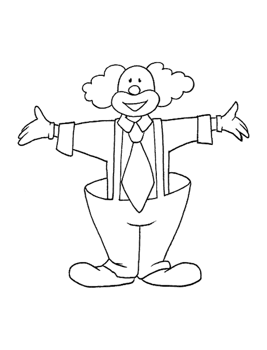 Cartoon Clown Swell For Kids Coloring Page