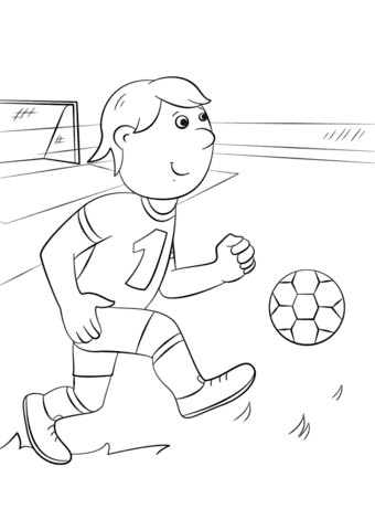 Cartoon Football Player Coloring Page