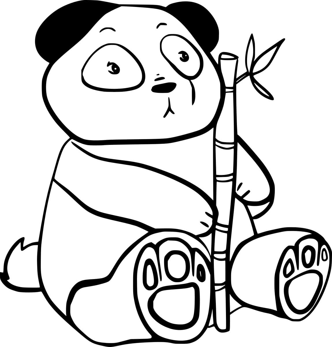 Cartoon Funny Panda Coloring Page
