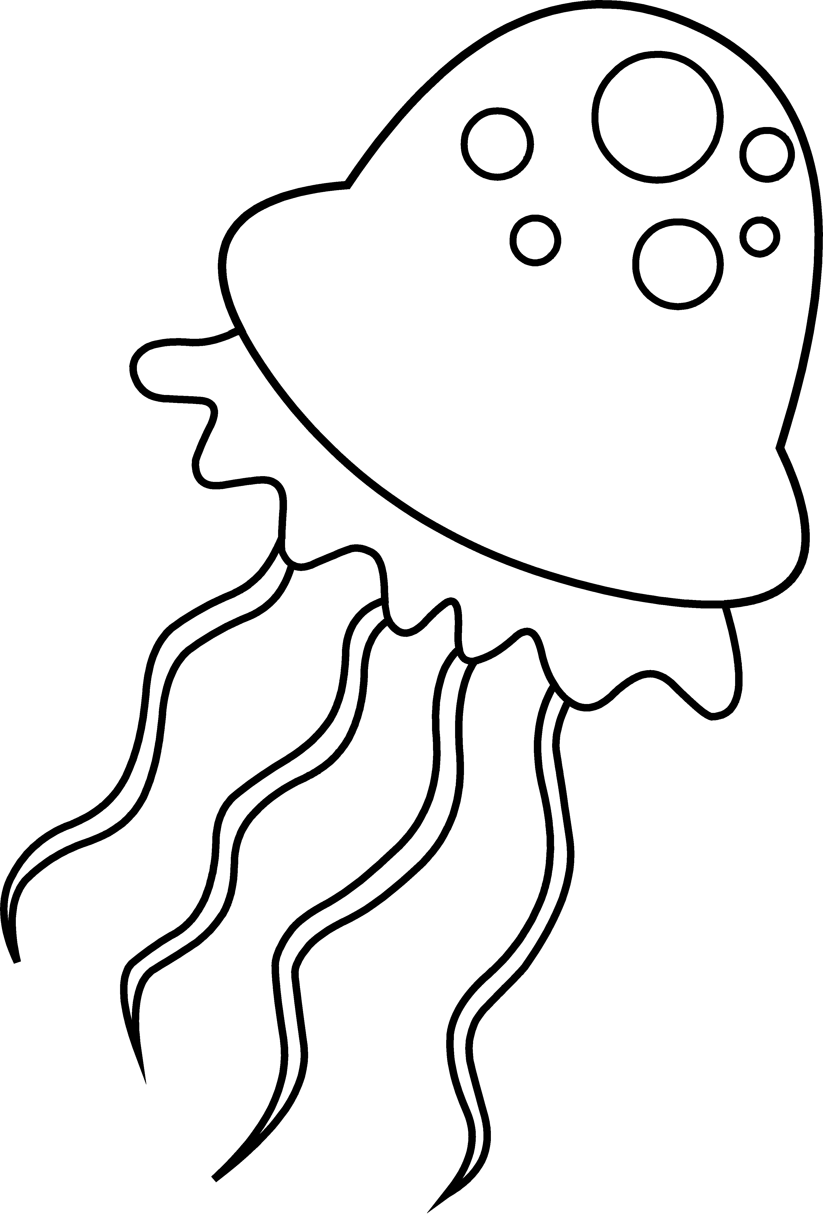 Cartoon Jellyfish Clip Art Coloring Page