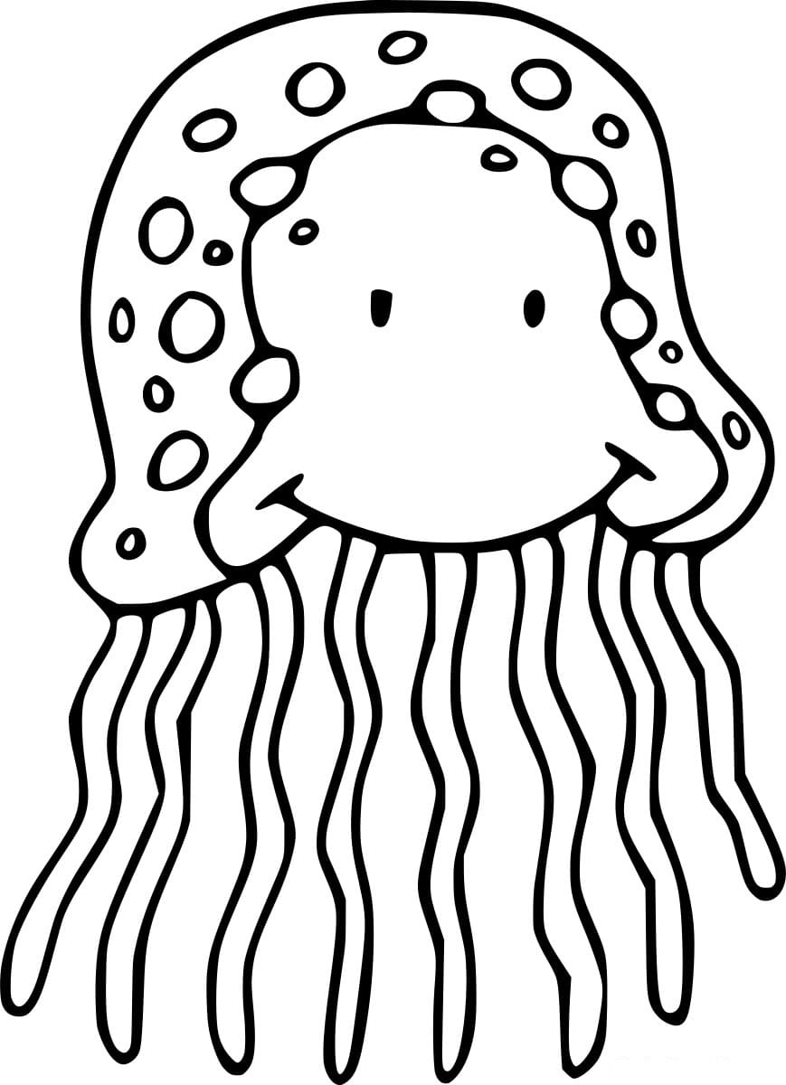 Cartoon Lions Mane Jellyfish Coloring Page