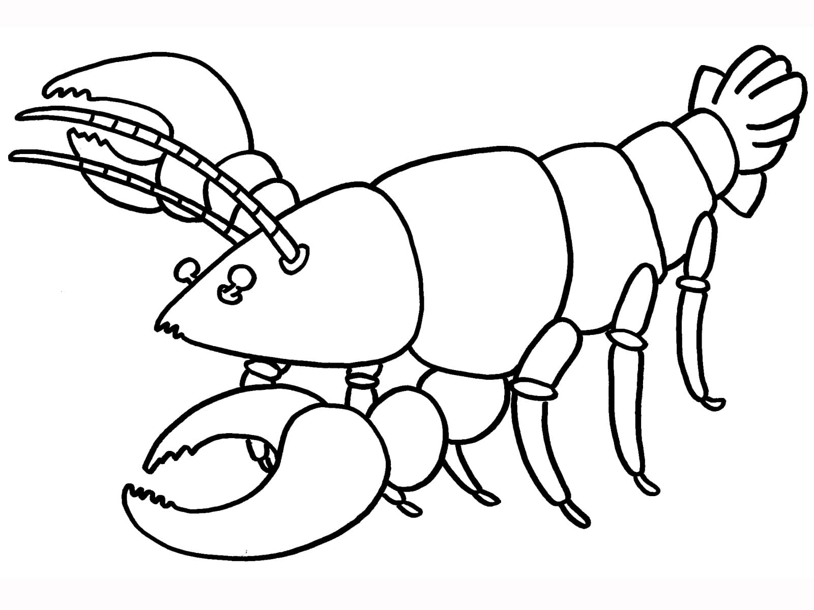 Cartoon Lobster Image Coloring Page