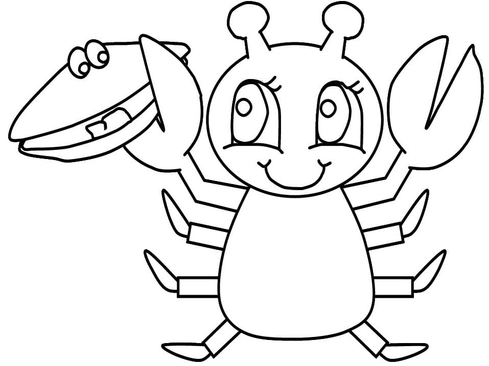 Cartoon Lobster Picture Coloring Page
