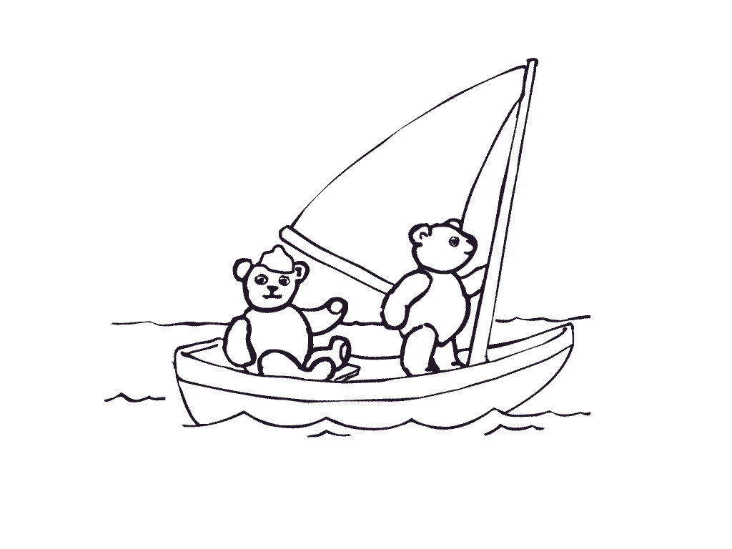 Cartoon Sailboats Coloring Page