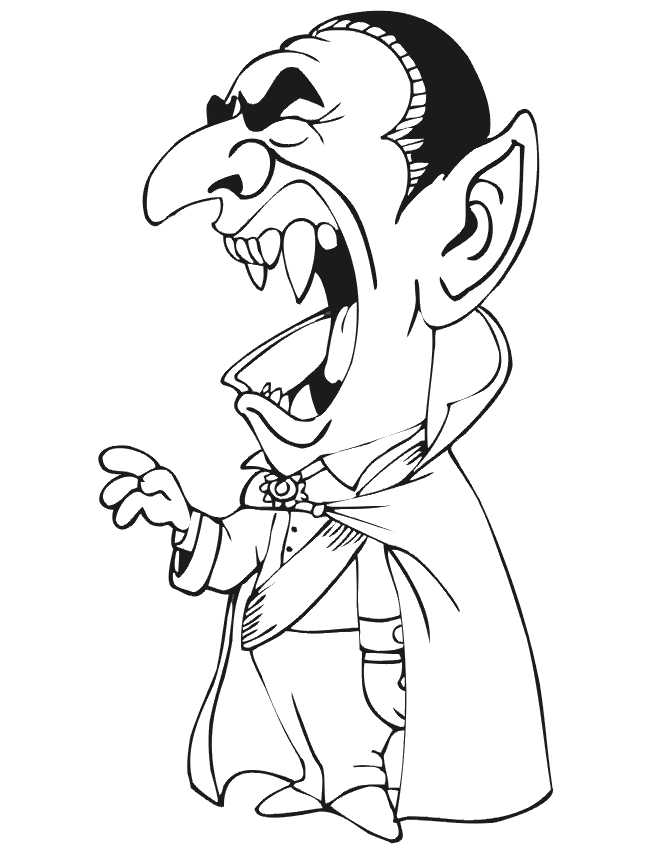 Cartoonish Count Dracula Coloring Page