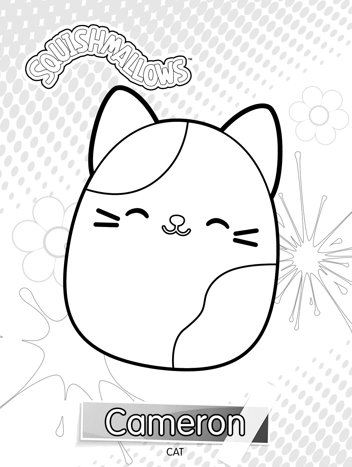 Cat Cameron From Squishmallows Coloring Page
