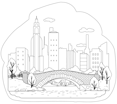 Central Park Image For Kids Coloring Page