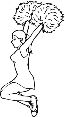 Cheerleader Image For Children Coloring Page