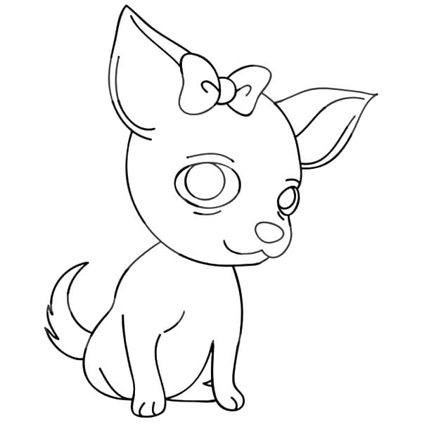 Chihuahua Picture Sweet Coloring Page