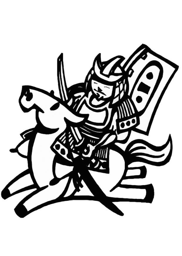 Chinese Horseback Rider Image Coloring Page