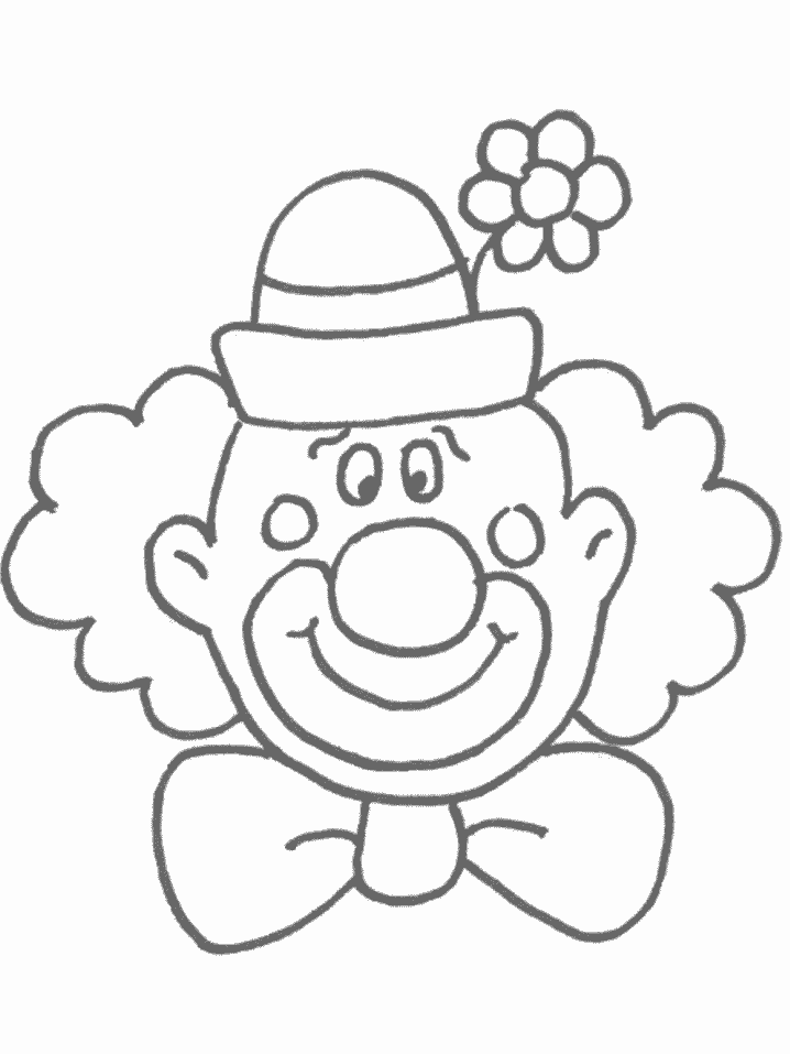 Circus Clown Face Coloring Page
