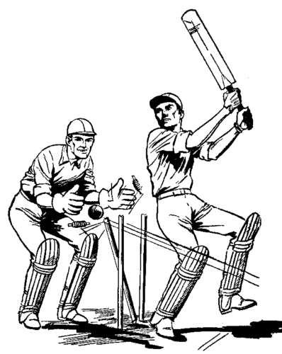 Clean Bowled Coloring Page