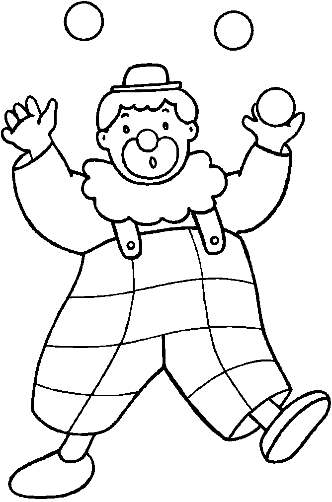 Clown Fabulous For Kids Coloring Page