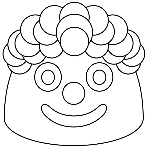 Clown Face Image For Children Coloring Page