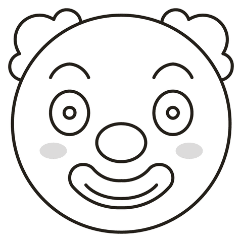 Clown Face Image For Kids Coloring Page