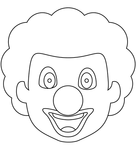 Clown Face Picture Coloring Page