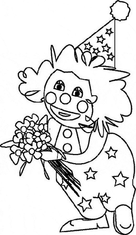 Clown For Children Coloring Page