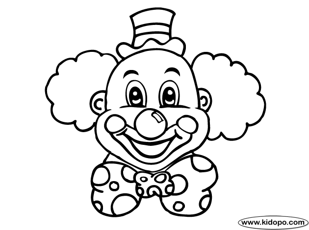 Clown For Kids Image Coloring Page