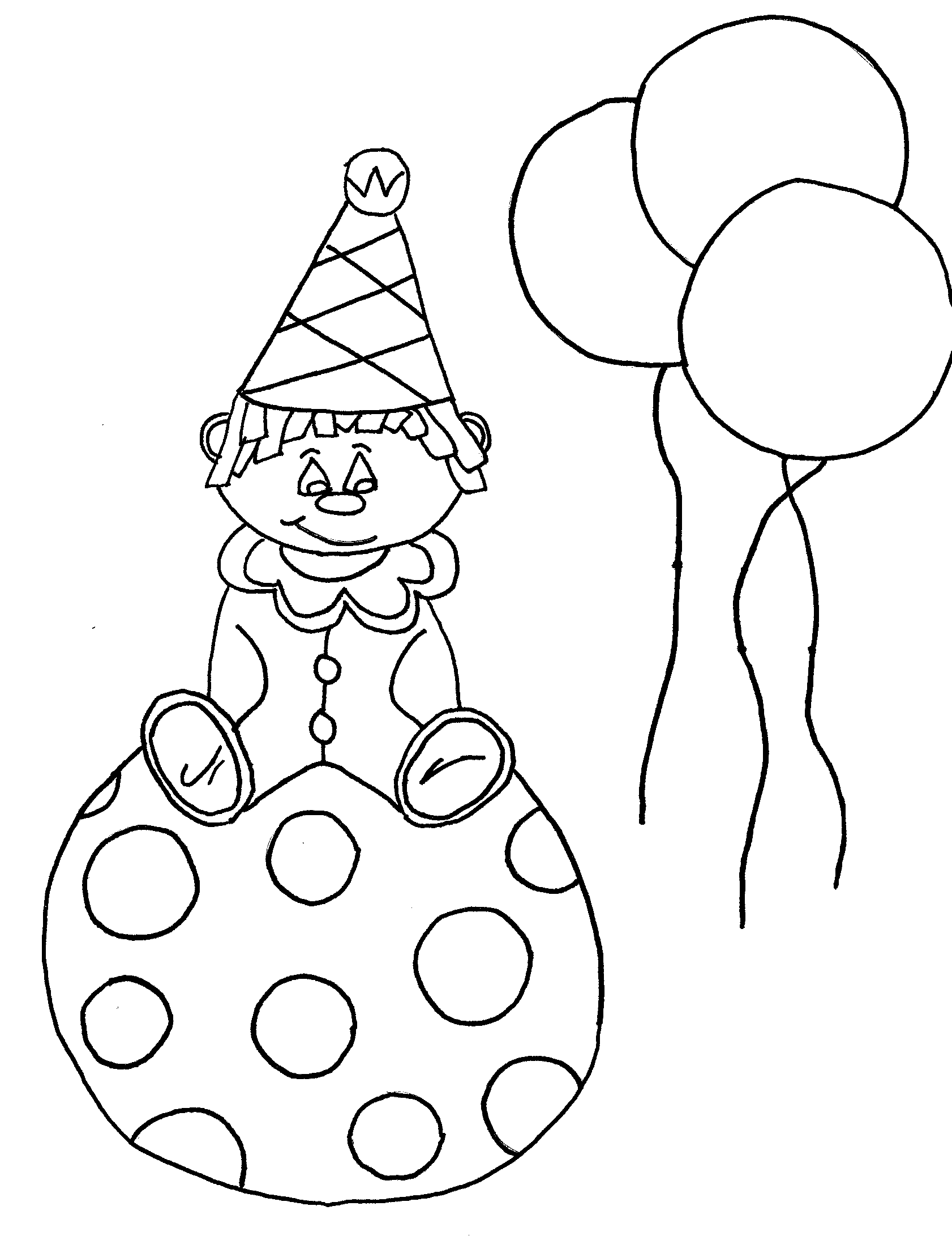 Clown Funny Coloring Page