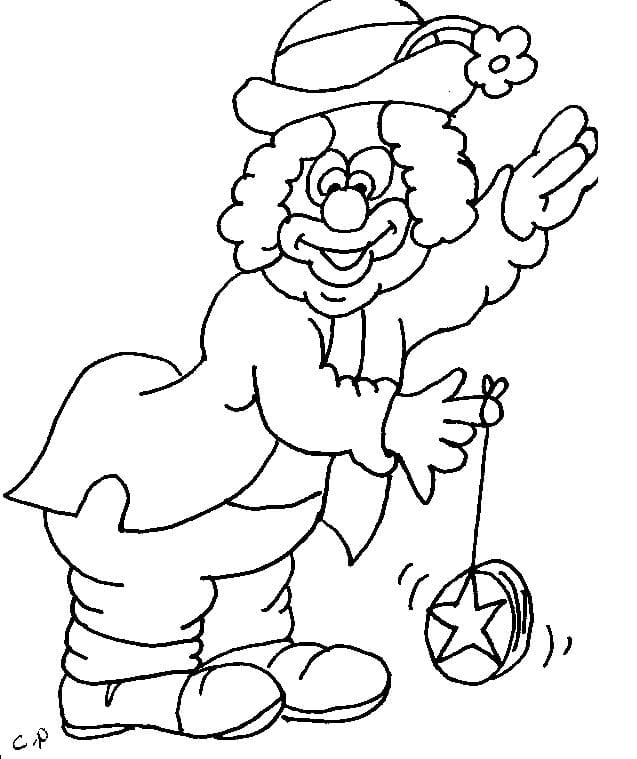 Clown Kids Image Coloring Page