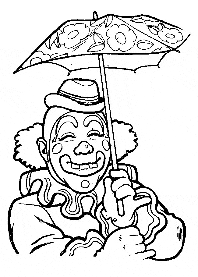 Clown Picture For Children Coloring Page