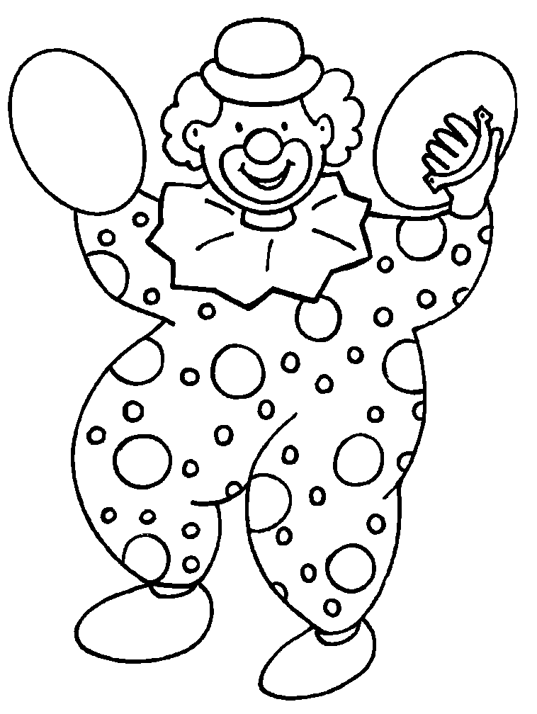 Clown Prepossessing Coloring Page
