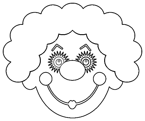 Clown Wig Picture Coloring Page