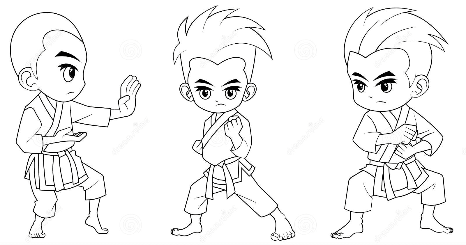 Collection Of Cartoon Karate Kid Coloring Page