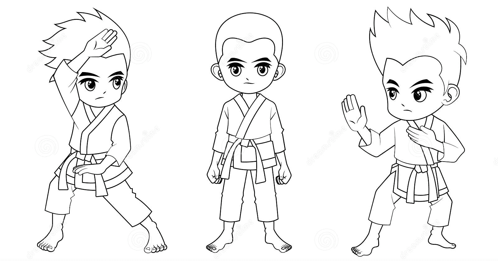 Collection Of cartoon Karate Kid Used For Coloring Book Coloring Page