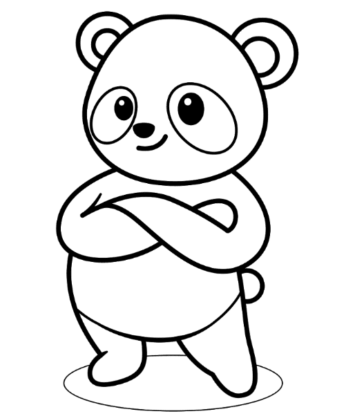 Confident Panda Coloring Page