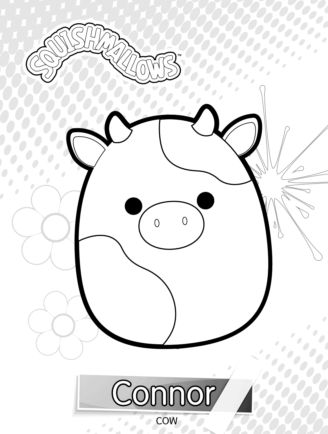 Connor Cow Squishmallows Coloring Page