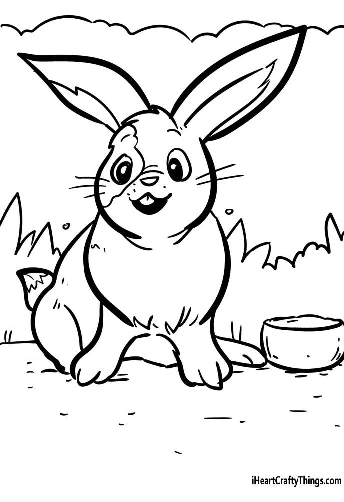 Cool Bunny Picture Image Coloring Page