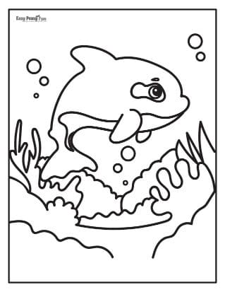 Coral Reef And Orca Coloring Page
