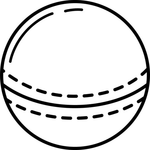 Cricket Ball Image For Kids Coloring Page