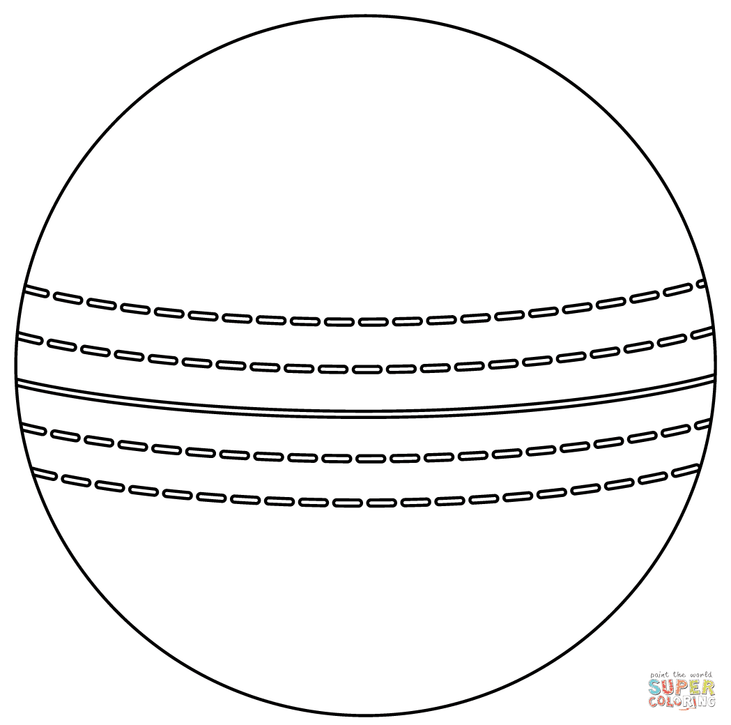 Cricket Ball Picture Coloring Page