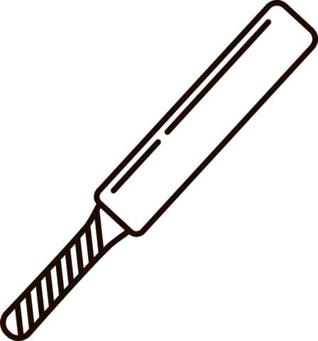 Cricket Bat For Children Coloring Page