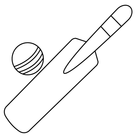 Cricket Game Emoji Printable Coloring Page
