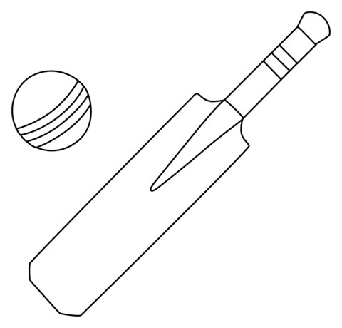 Cricket Game Emoji Coloring Page