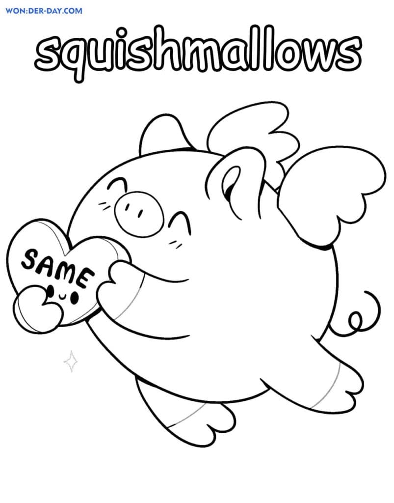 Cupid Squishmallows Coloring Page