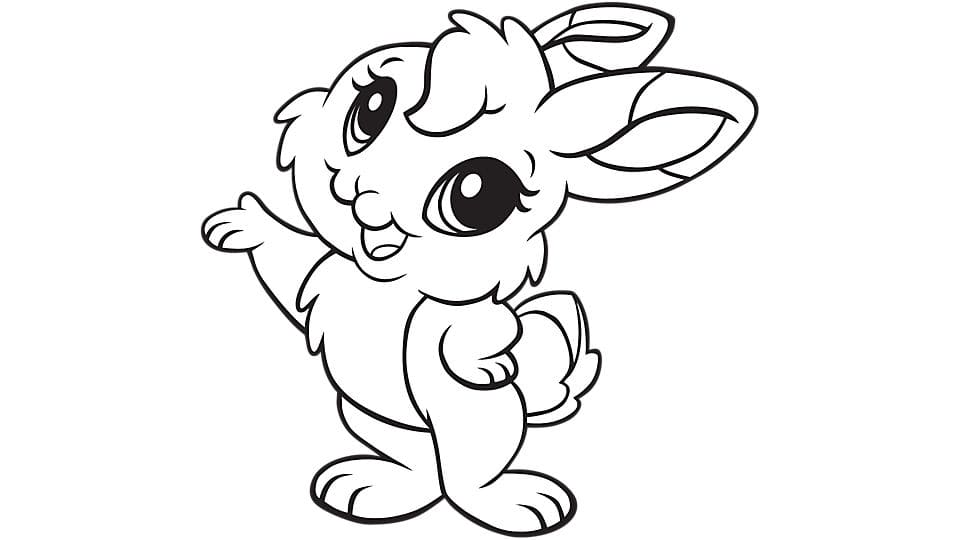 Cute Bunny Image For Kids Coloring Page