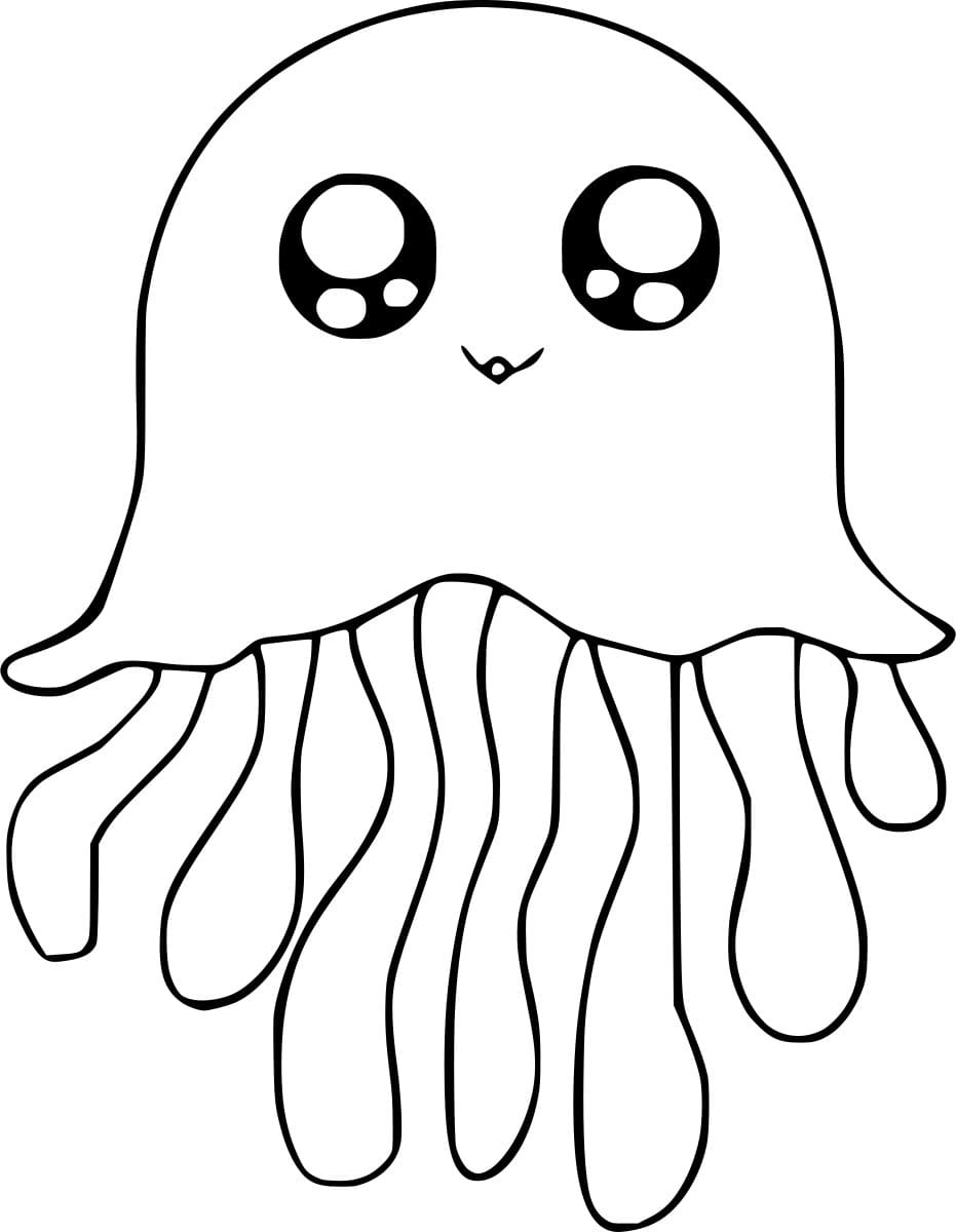 Cute Cartoon Jellyfish Image Coloring Pages - Coloring Cool