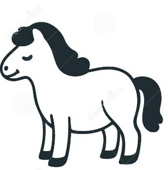 Cute Fat Pony Drawing Coloring Page