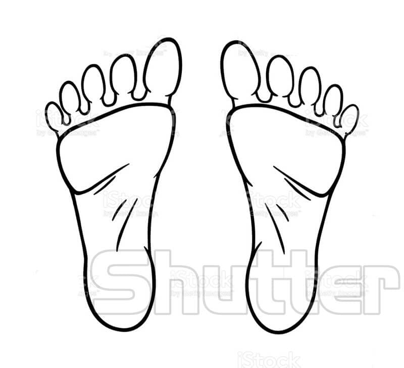 Cute Foot Drawing For Kids Sheets