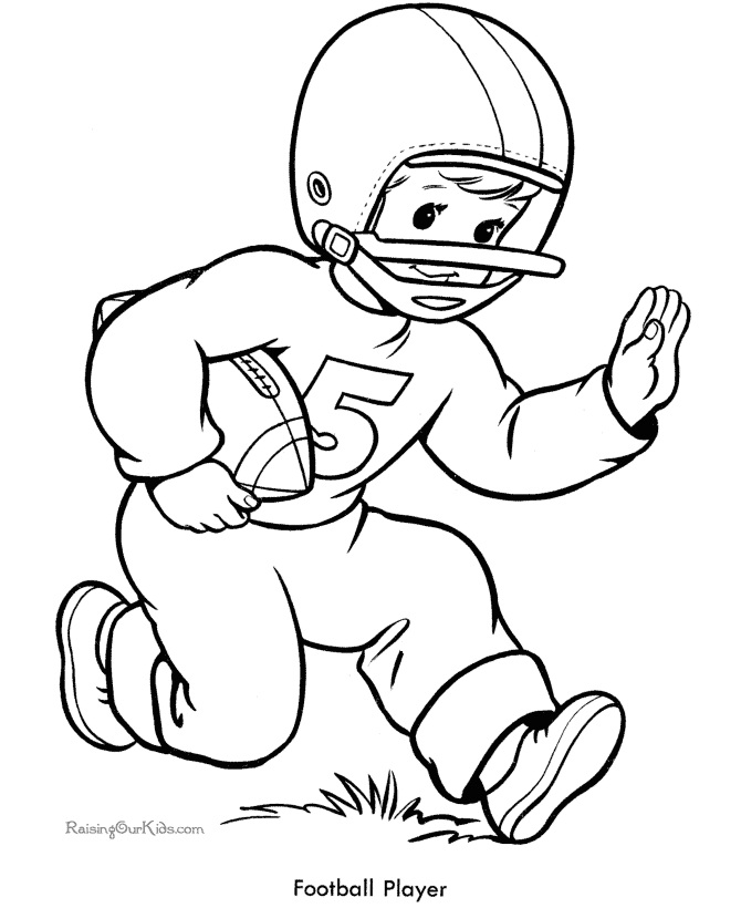 Cute Football Player Coloring Page