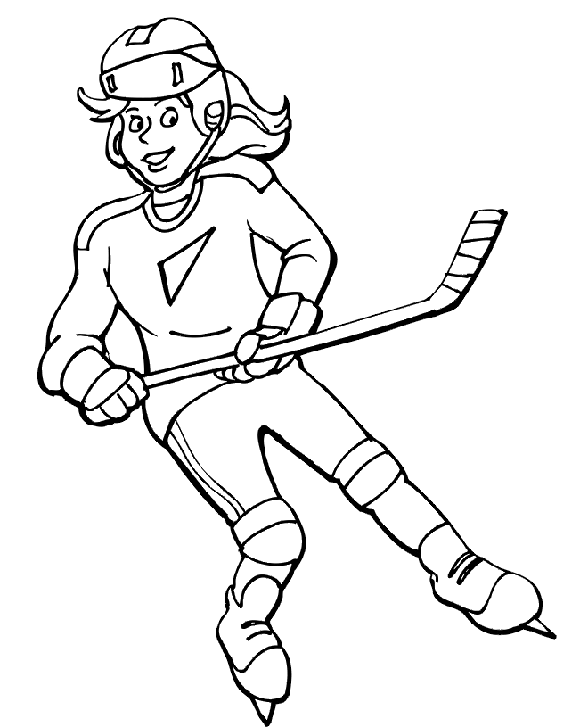 Cute Hockey Picture Coloring Page
