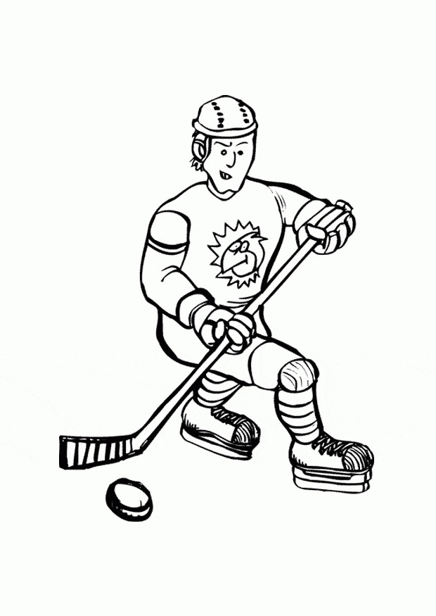 Cute Hockey Player Coloring Page