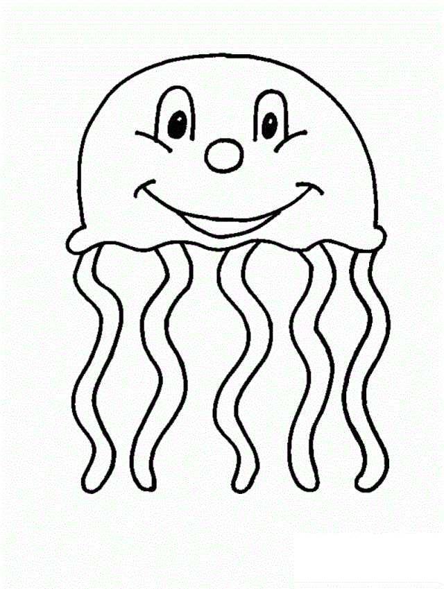 Cute Jellyfish Download Coloring Page