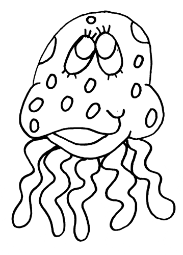 Cute Jellyfish Drawing Coloring Page